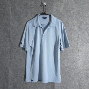 Cleveland Classics Mens Golf Polo Shirt Light Blue Geometric Print Size L/G